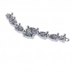 Pear and Round Diamond Necklace