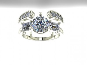 Three Stone Diamond Bridal Set 2Ctw