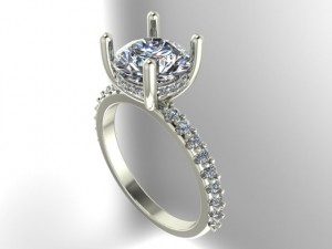 Hidden Halo Engagement Ring 2.10Ctw