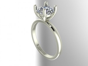 Round Solitaire Engagement Ring 1.3Ctw