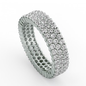 Diamond Round Cut 3 Row Eternity Ring 1.90Ctw