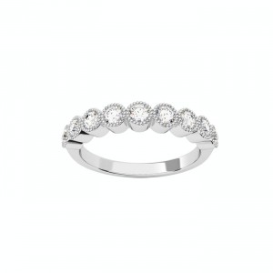 Diamond Anniversary Ring with Milgrain  0.40Ctw