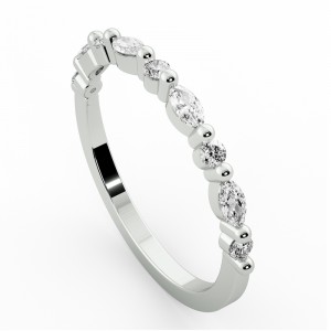 Diamond Marquise and Round Anniversary Ring 0.30Ctw