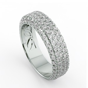 Diamond 5 Row 3 Quarter Anniversary Ring 1.50Ctw