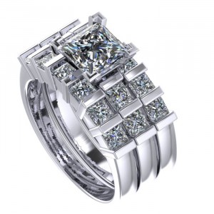 Princess Diamond Bridal Set 2.90Ctw