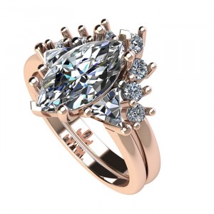 Marquise and Triangle Diamond Bridal Set 2.30Ctw