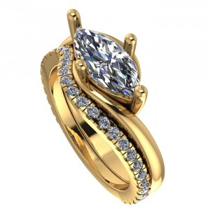 Marquise Bypass Diamond Bridal Set 2.05Ctw