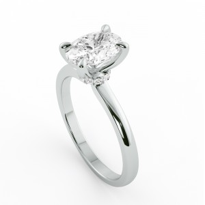 Oval Hidden Halo Engagement Ring 1.15Ctw