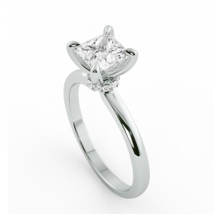 Princess Hidden Halo Engagement Ring 1.10Ctw