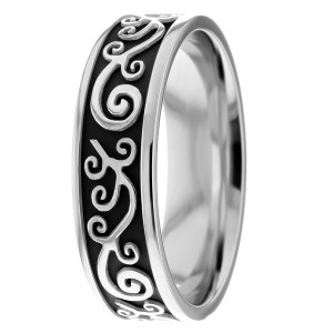 7mm Flowers Wedding Ring