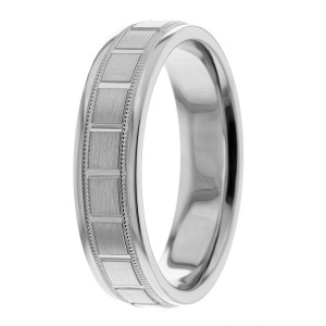 Milgrain 6mm Diamond Cut Wedding Ring