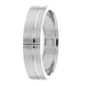 Flat 6mm Diamond Cut Wedding Ring