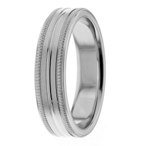 6mm Wide Diamond Cut Wedding Ring