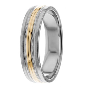 6mm Wide Diamond Cut Wedding Ring