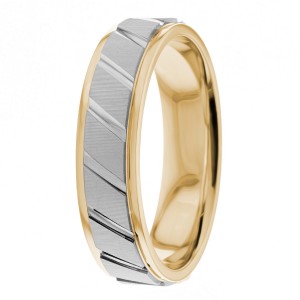 6mm Wide Diamond Cut Wedding Ring