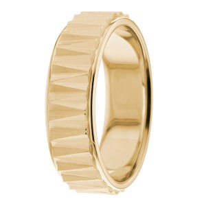 7mm Geometric Design Wedding Ring