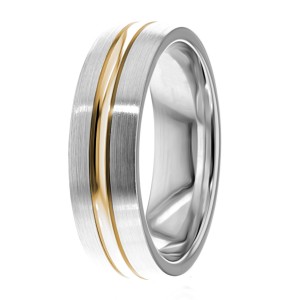 Low Dome Center Groove 6mm Ring