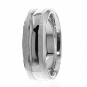 7mm Square Diamond Cut Wedding Ring