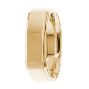 6mm Square Ridged Edge Wedding Bands