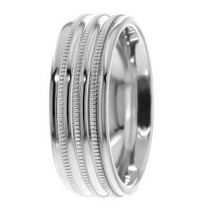 7mm Triple Milgrain Wedding Ring