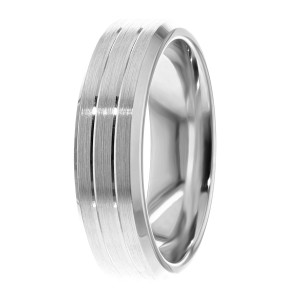 Beveled Edge Grooved 6mm Ring