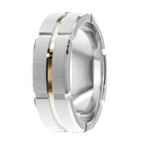 7mm Wide Diamond Cut Wedding Ring