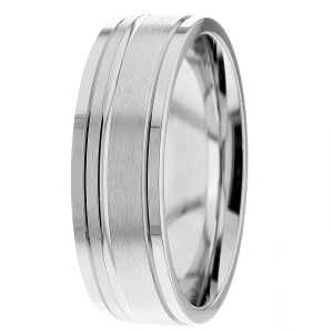 Off Center 7mm wide Wedding Ring