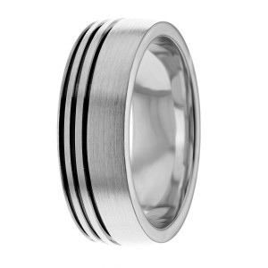 Off-Center Satin Finish 7mm Wedding Ring