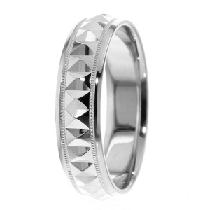 6mm Diamond Cut Wedding Ring