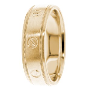 7mm Wide Screw Design Wedding Ring