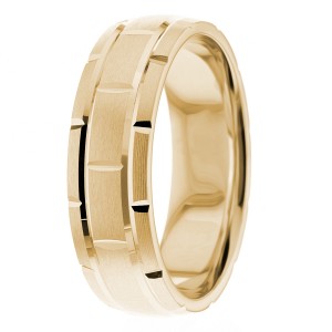 Low Dome 6.5mm Diamond Cut Wedding Ring