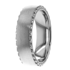 6mm Wide Diamond Cut Wedding Ring