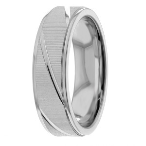 6mm Wide Diamond Cut Wedding Ring