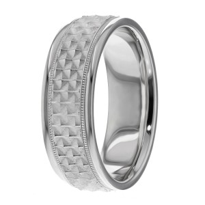 7mm Knurled Wedding Bands