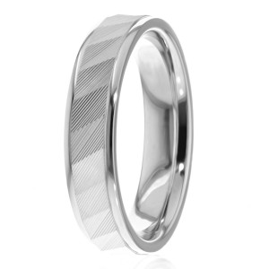 5mm Wide Diamond Cut Wedding Ring