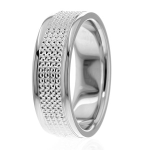 7mm Knurled High Polish Ring