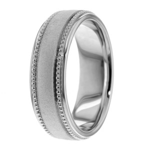 7mm Knurled Edge Wedding Ring