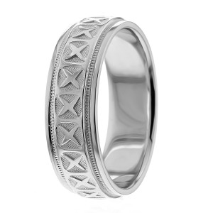 7mm Fancy Carved Milgrain Ring