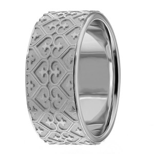 9.5mm Cross Carved Wedding Ring