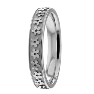 4mm Flowers Carved Wedding Ring
