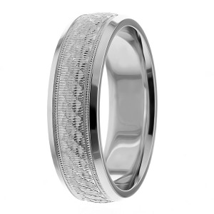 6.5mm Diamond Cut Wedding Ring