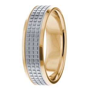 6.5mm Wide Diamond Cut Wedding Ring