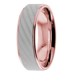 6mm Diagonal Textured Wedding bands