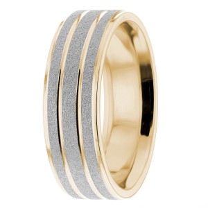 8.5mm Wide Diamond Cut Wedding Ring