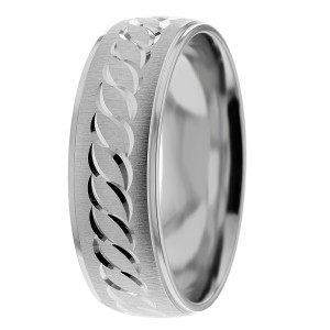 7mm Interlocking S Cut Wedding Ring