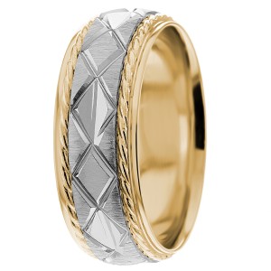 X`s and Rope Pattern 8mm Ring