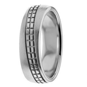 Modern Carved 6mm Wedding Ring