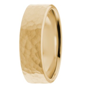 Flat Soft Hammered 6mm Ring