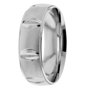 Half-Moon Cuts 7mm Wide Wedding Ring