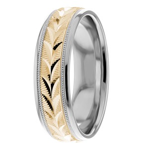 Zetina Wheat Design 6mm Wedding Ring